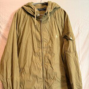 Polo Ralph Lauren Men’s Hooded Jacket XXL Olive Full Zip Windbreaker
